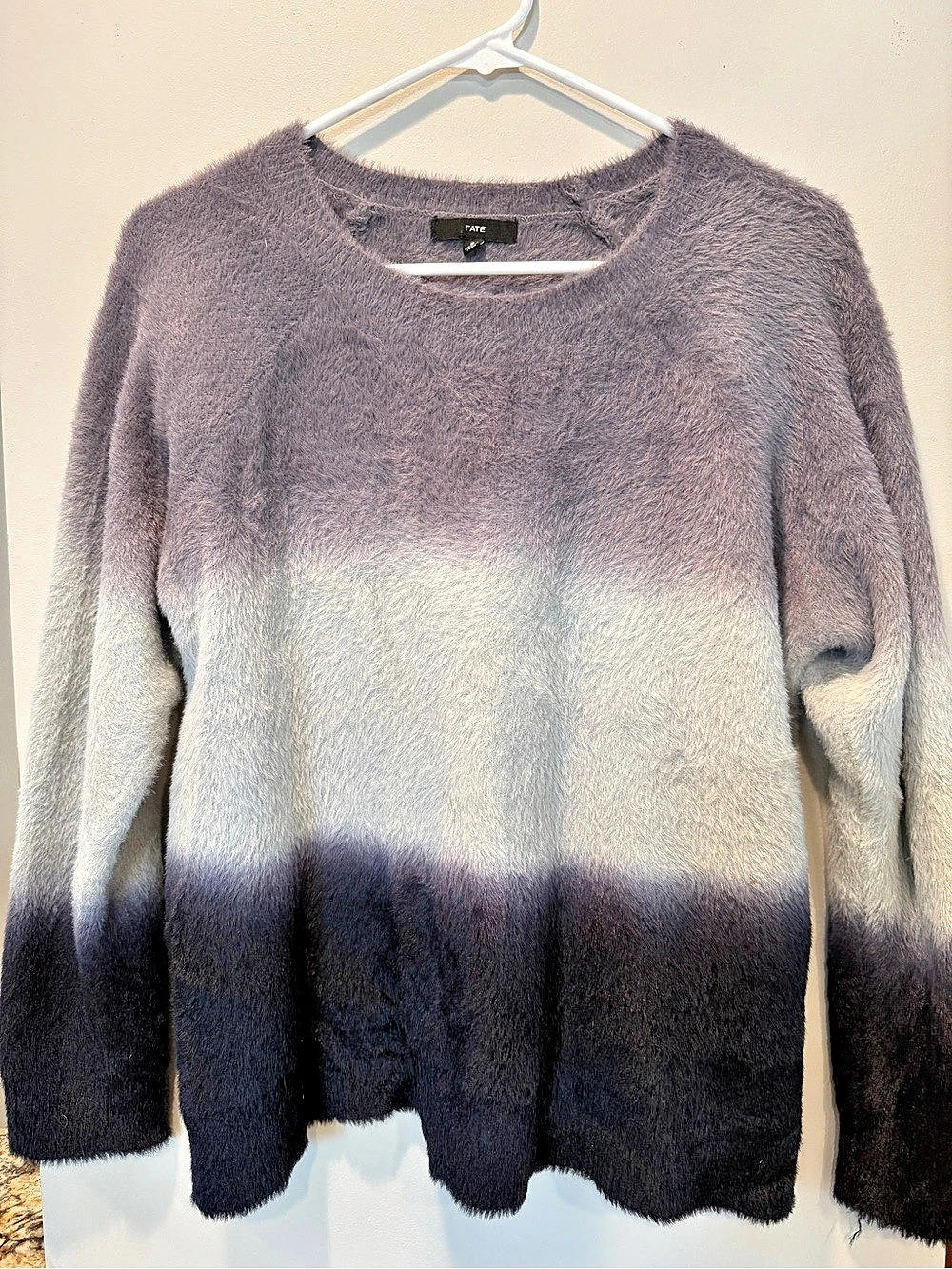 FATE from Loft, Color Block Fuzzy Sweater, Size Small